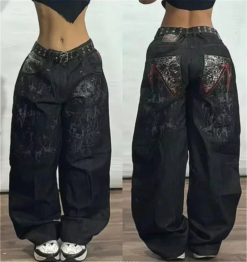 Baggy Wide Leg Black Jeans