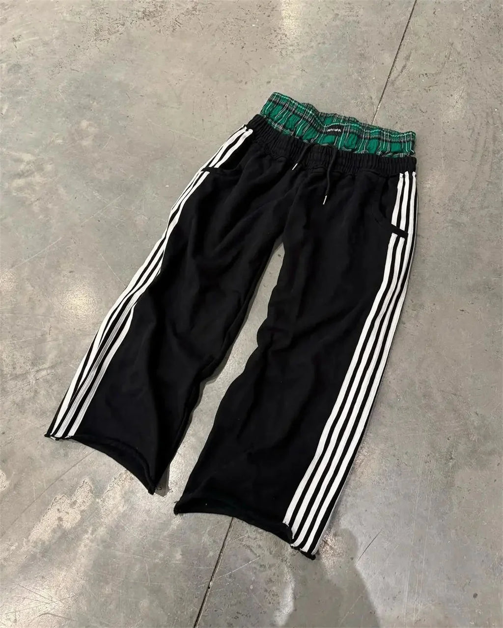 Striped Splice High Waist Wide Leg Pants
