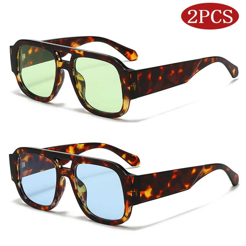 Candy Color Square Sunglasses — 2 Pack