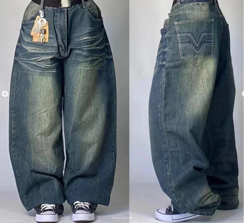 Oversized Mopping Wide Leg Jeans