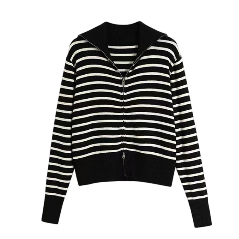 Korean Zipper Knit Cardigan