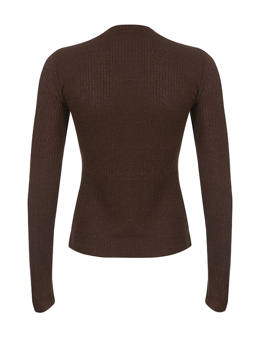 Lace Patchwork Button Knit Top