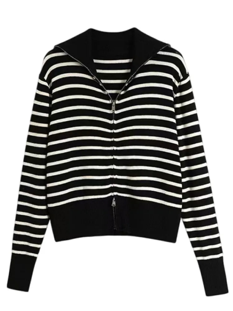 Korean Zipper Knit Cardigan