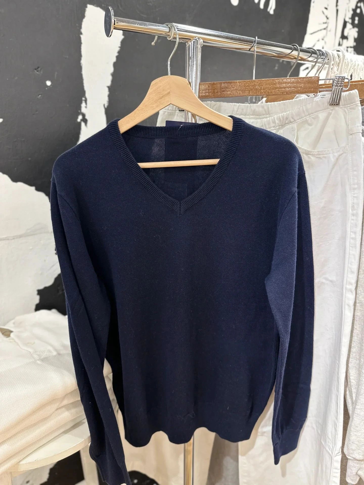 Vintage V-Neck Cotton Pullover Sweater