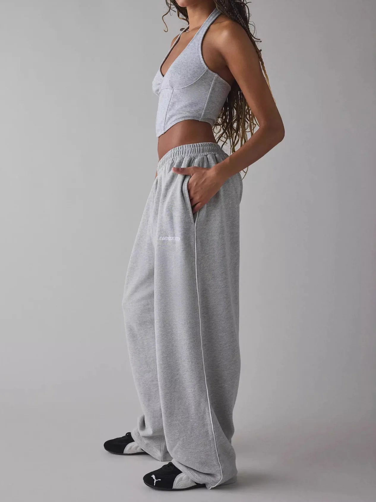 Y2K Letter Embroidery Wide Leg Sweatpants