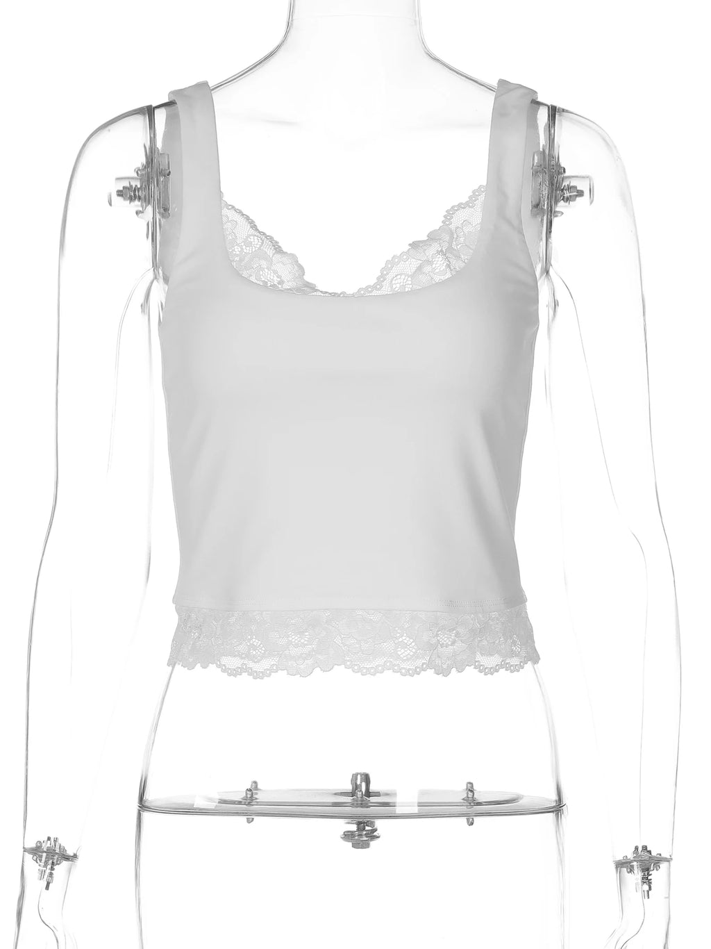 Backless Lace Ruffle Tank Top