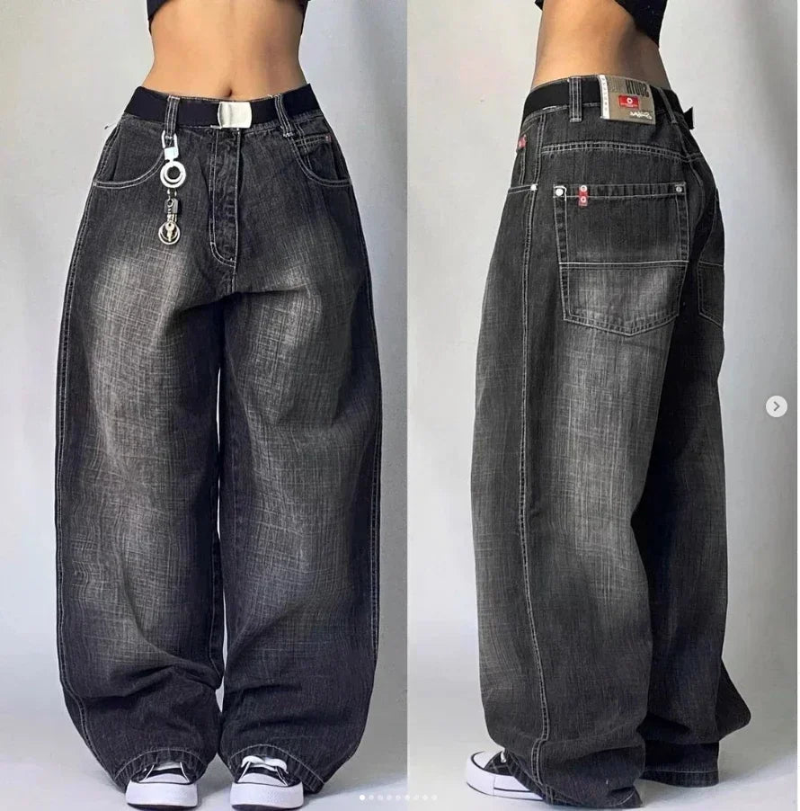 Baggy Wide Leg Black Jeans