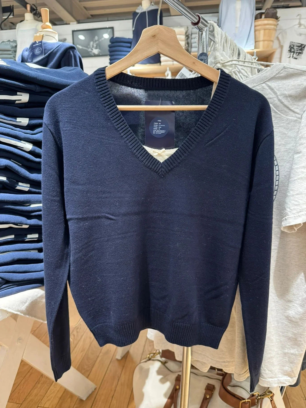 Vintage V-Neck Cotton Pullover Sweater