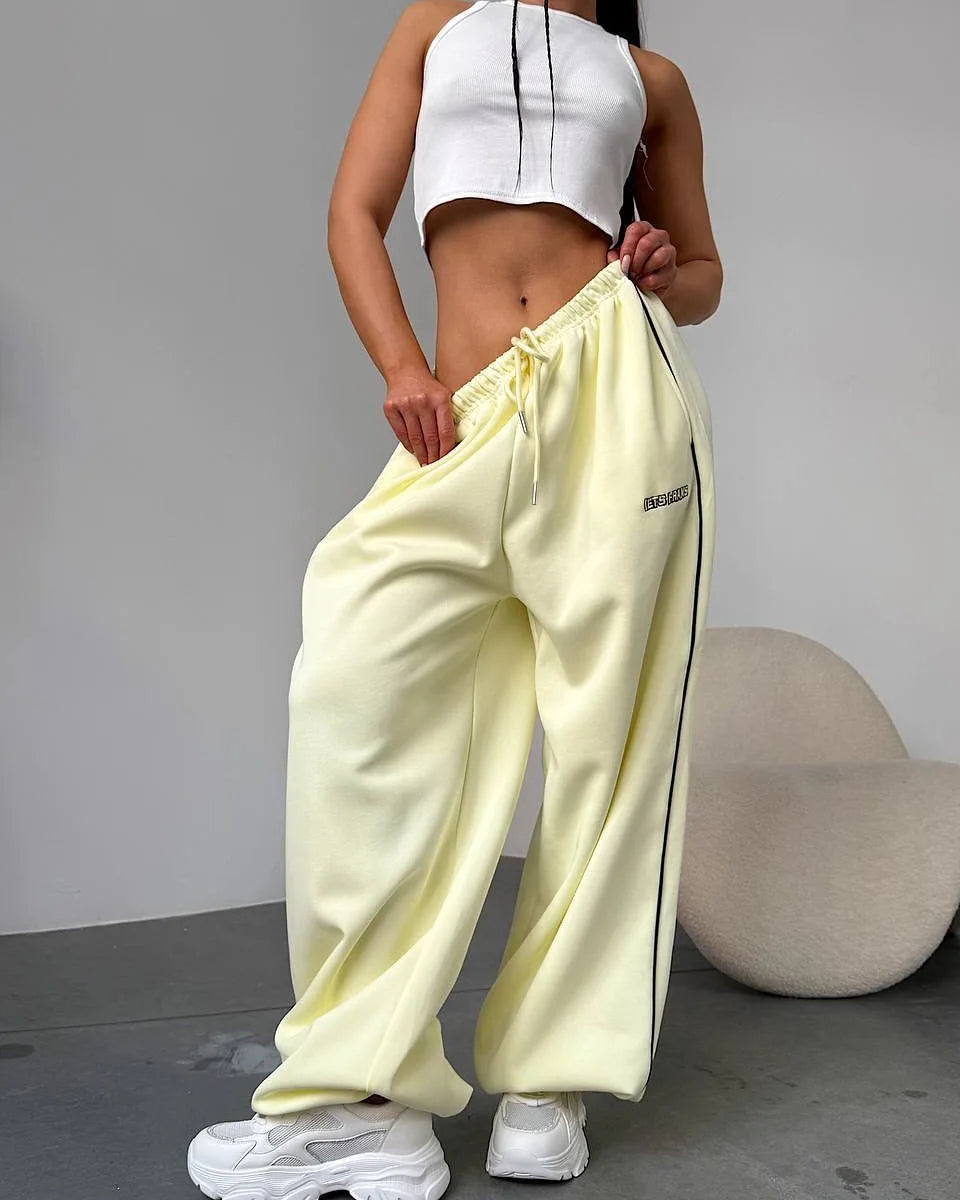 Black Oversized Wide Leg Joggers