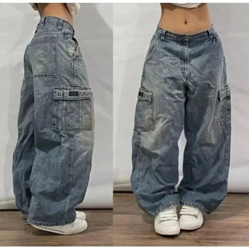 Oversized Print Baggy Jeans