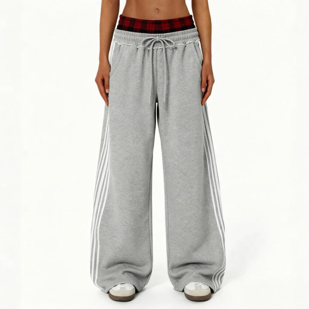 Striped Splice High Waist Wide Leg Pants