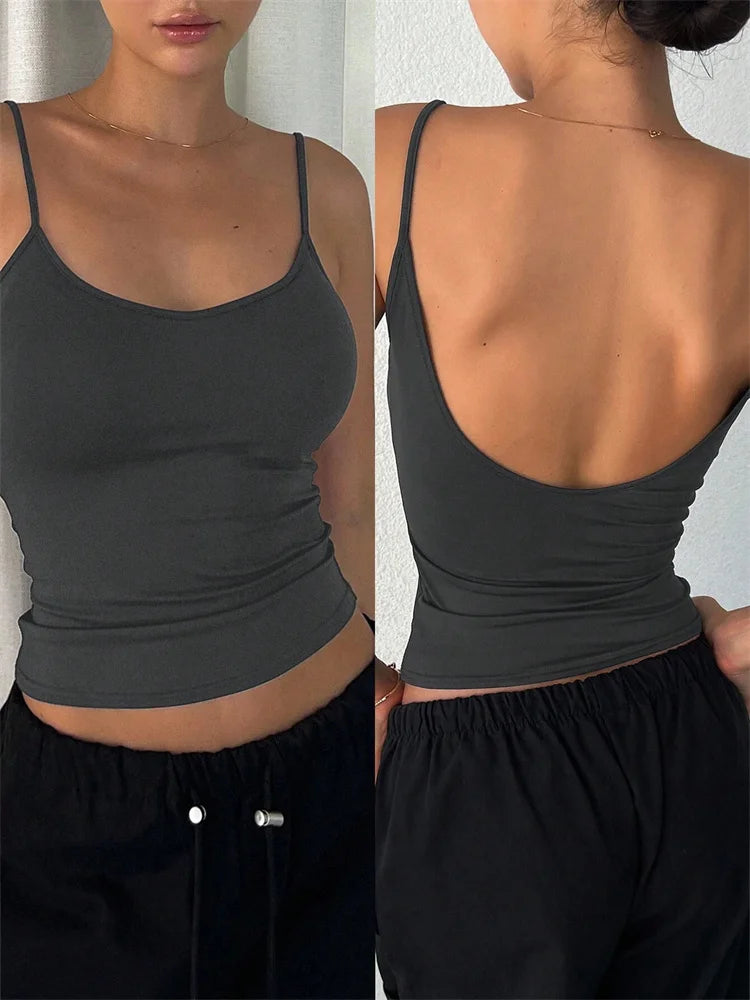 Backless Cami Crop Top