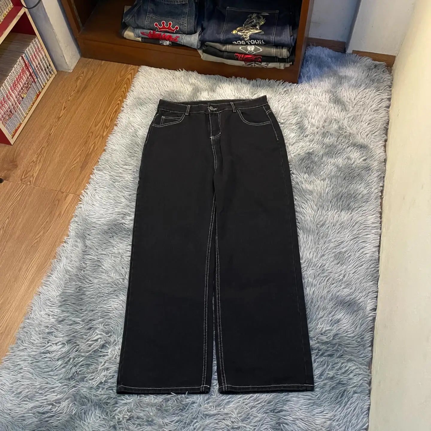 Harajuku Letter Embroidery Loose Jeans