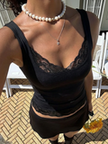 Backless Lace Ruffle Tank Top