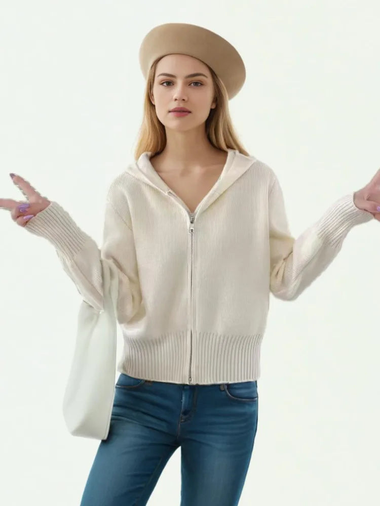 Korean Zipper Knit Cardigan