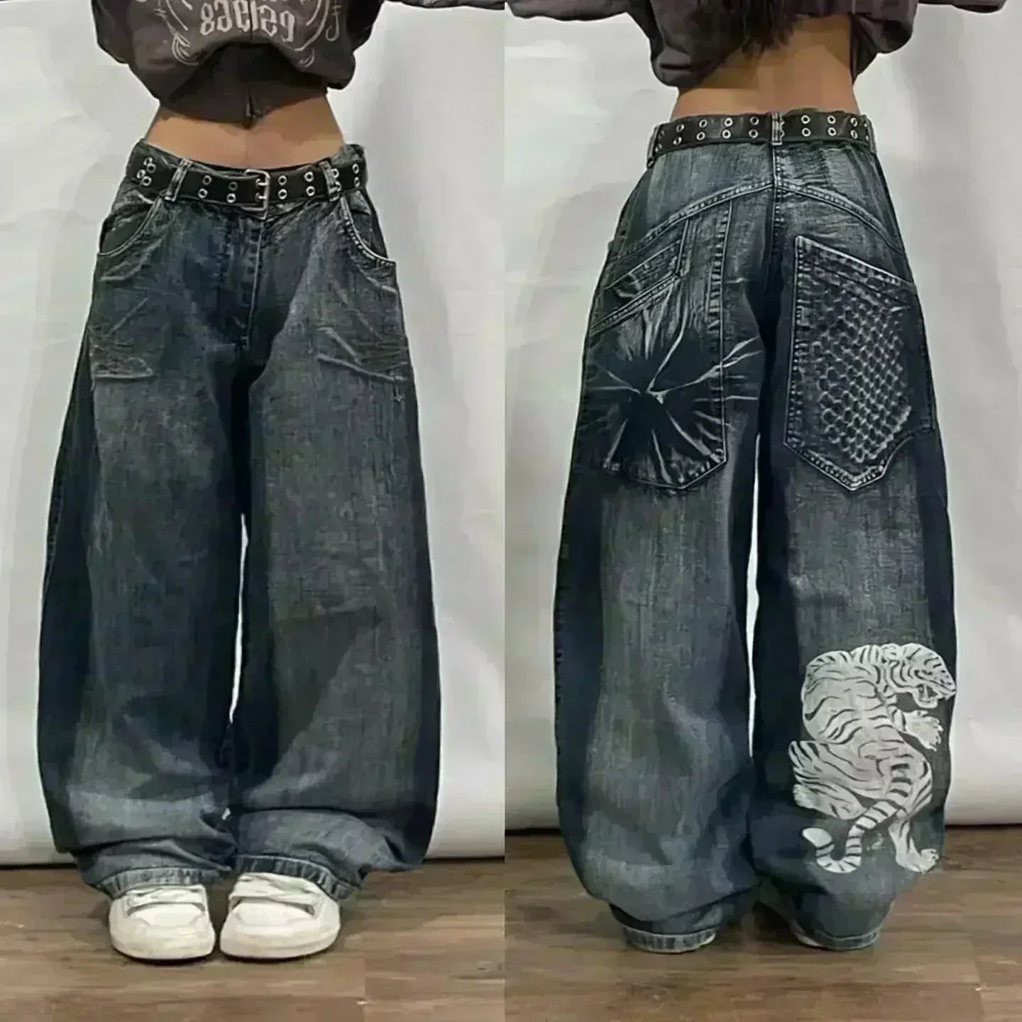 Baggy Wide Leg Black Jeans