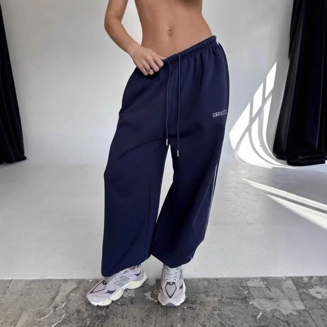 Striped Wide Leg Casual Pants