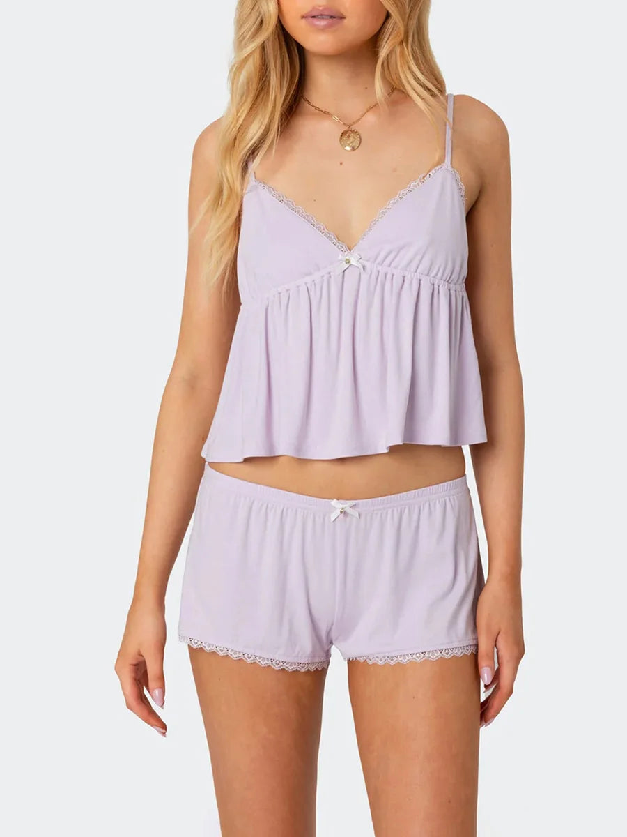 Lace Cami & Shorts Pajama Set