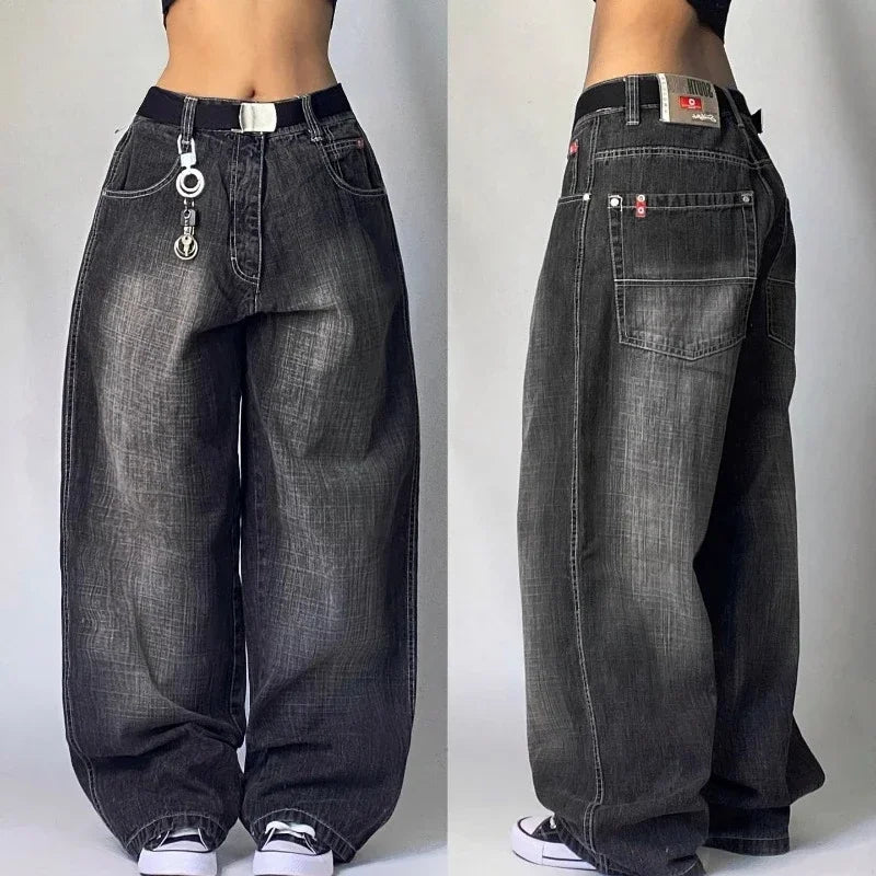 Oversized Print Baggy Jeans