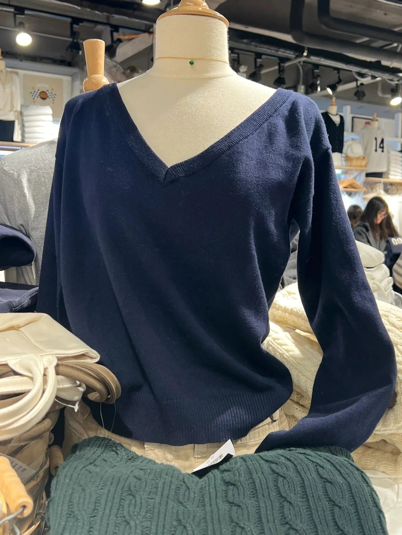Vintage V-Neck Cotton Pullover Sweater