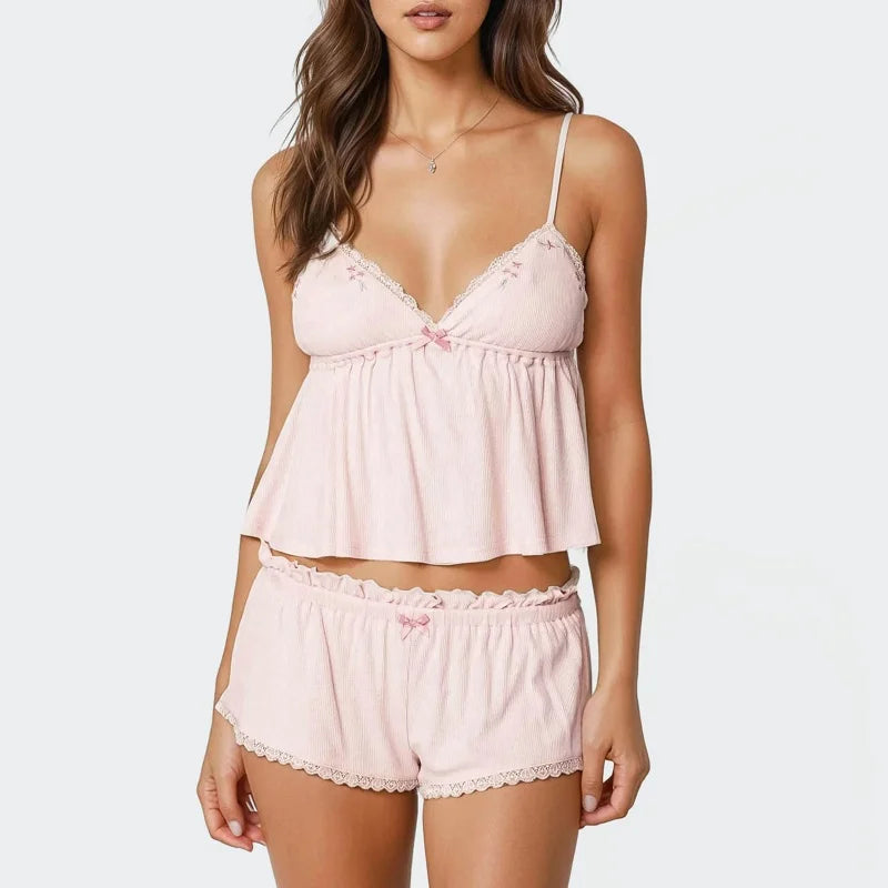 Lace Cami & Shorts Pajama Set