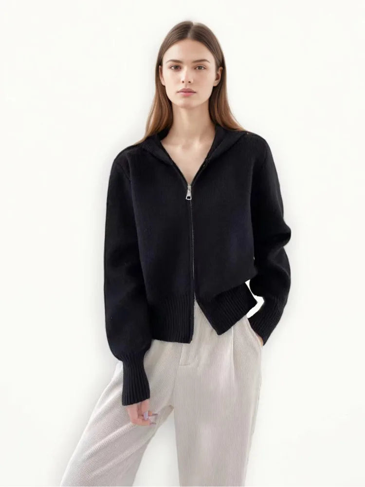 Korean Zipper Knit Cardigan