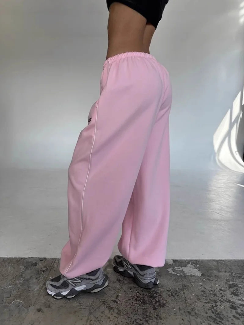 Black Oversized Wide Leg Joggers