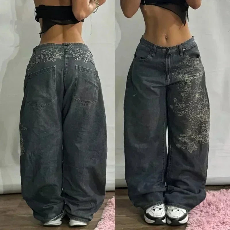 Baggy Wide Leg Black Jeans