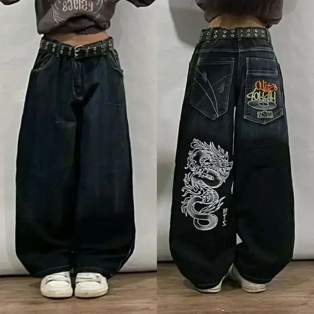 Baggy Wide Leg Black Jeans