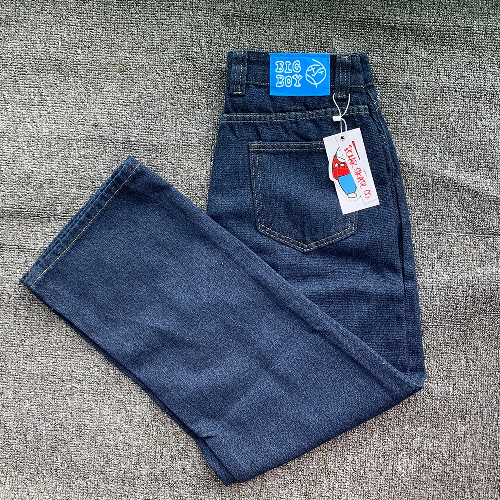 Cartoon Embroidery Straight Leg Jeans