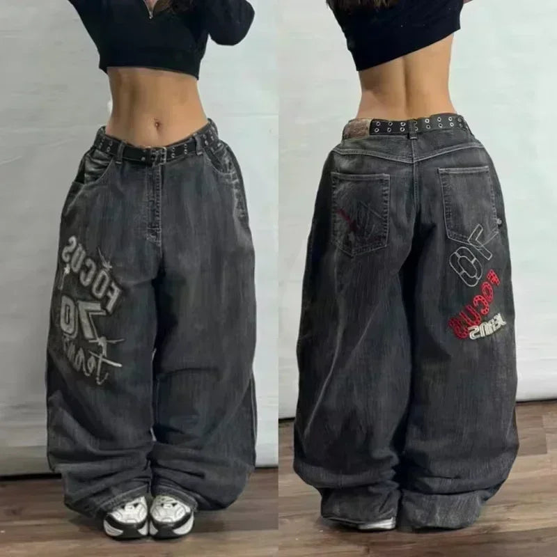 Baggy Wide Leg Black Jeans