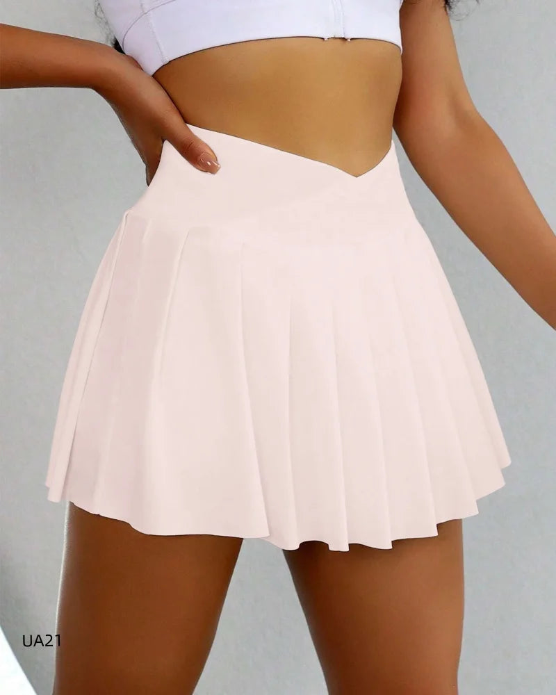2-in-1 Crossover High Waist Skort