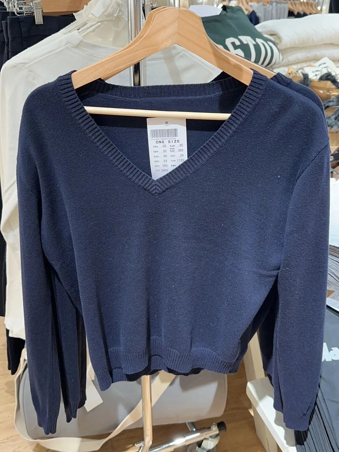 Vintage V-Neck Cotton Pullover Sweater