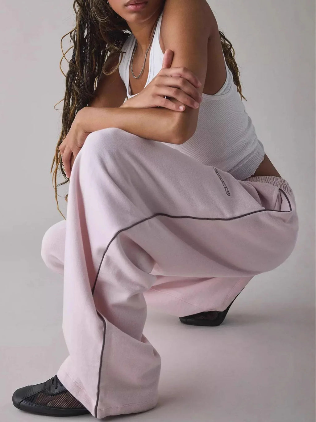 Y2K Letter Embroidery Wide Leg Sweatpants