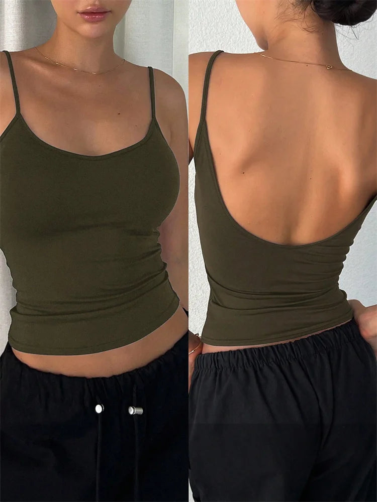 Backless Cami Crop Top