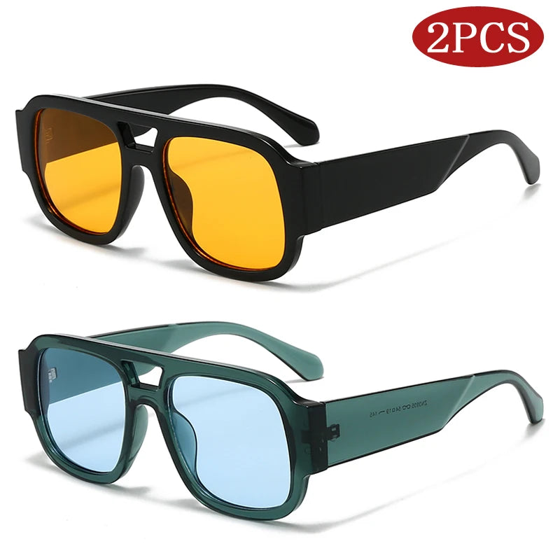 Candy Color Square Sunglasses — 2 Pack