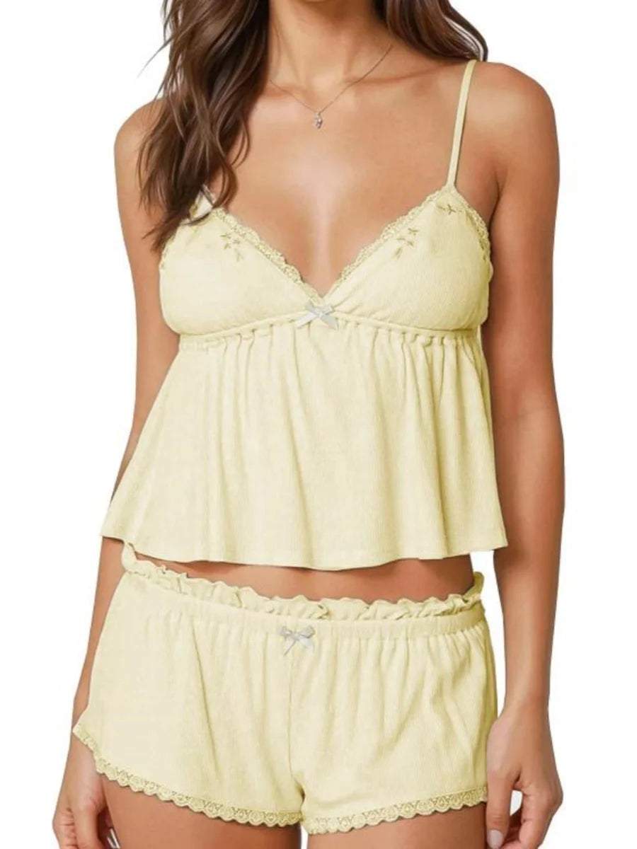 Lace Cami & Shorts Pajama Set