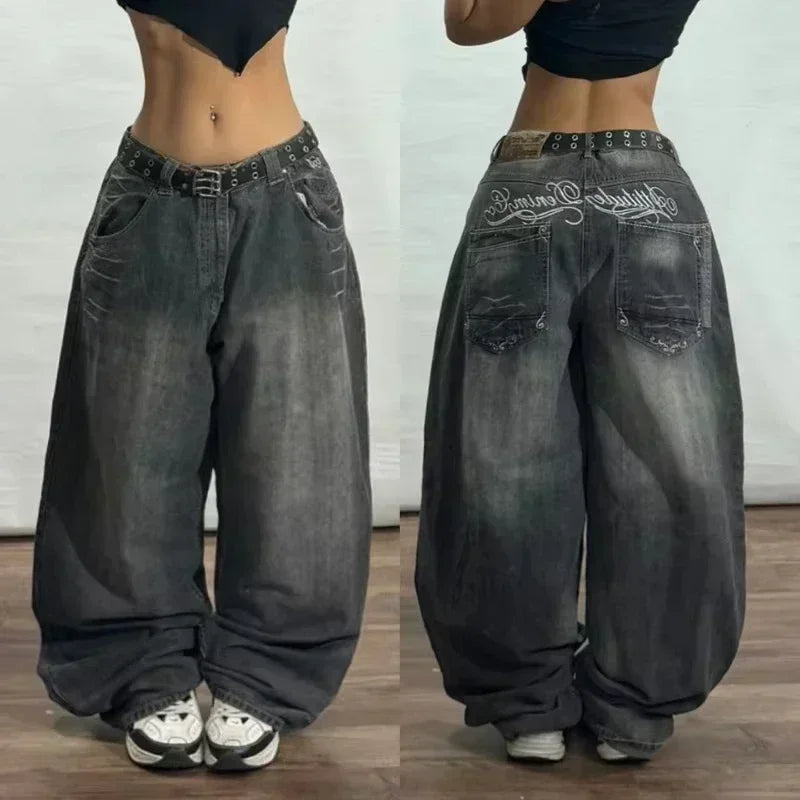 Baggy Wide Leg Black Jeans