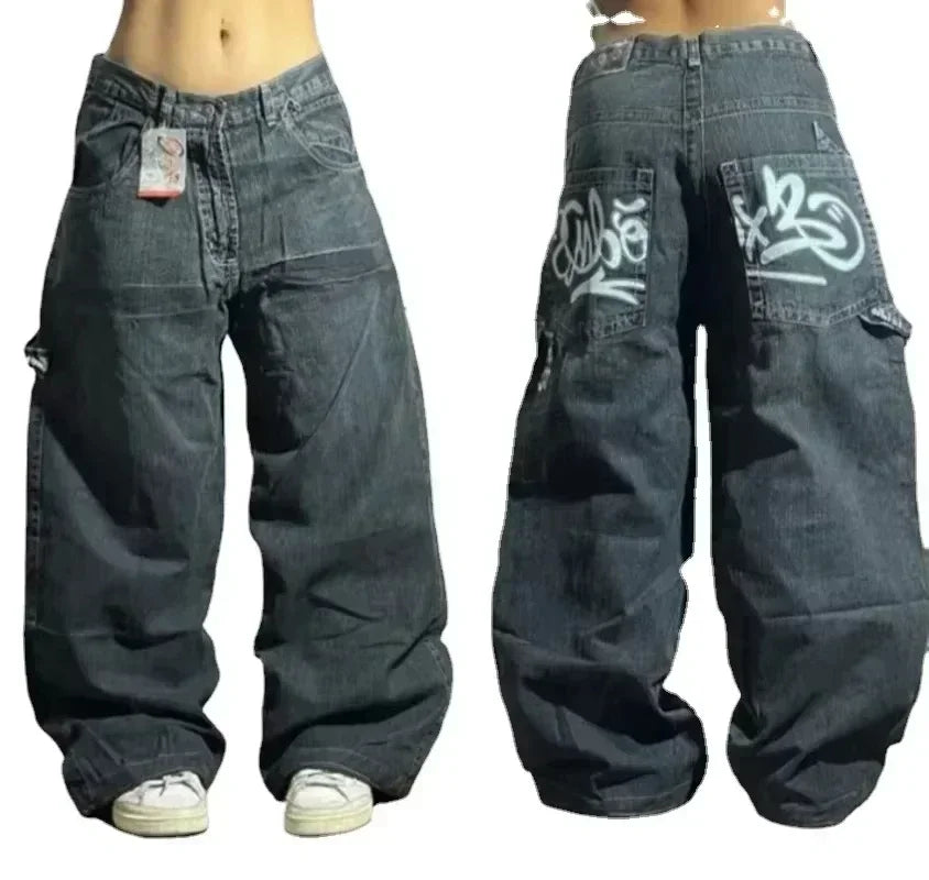 Baggy Wide Leg Black Jeans