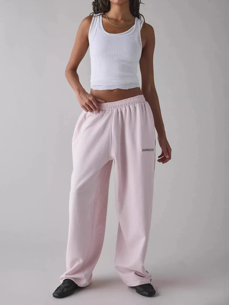 Y2K Letter Embroidery Wide Leg Sweatpants