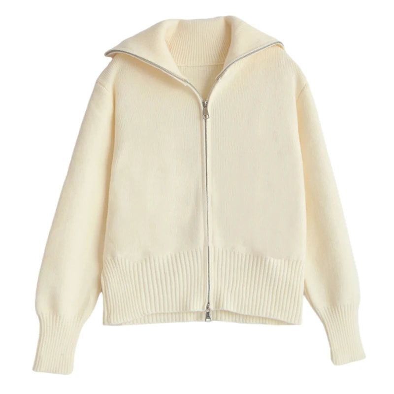 Korean Zipper Knit Cardigan
