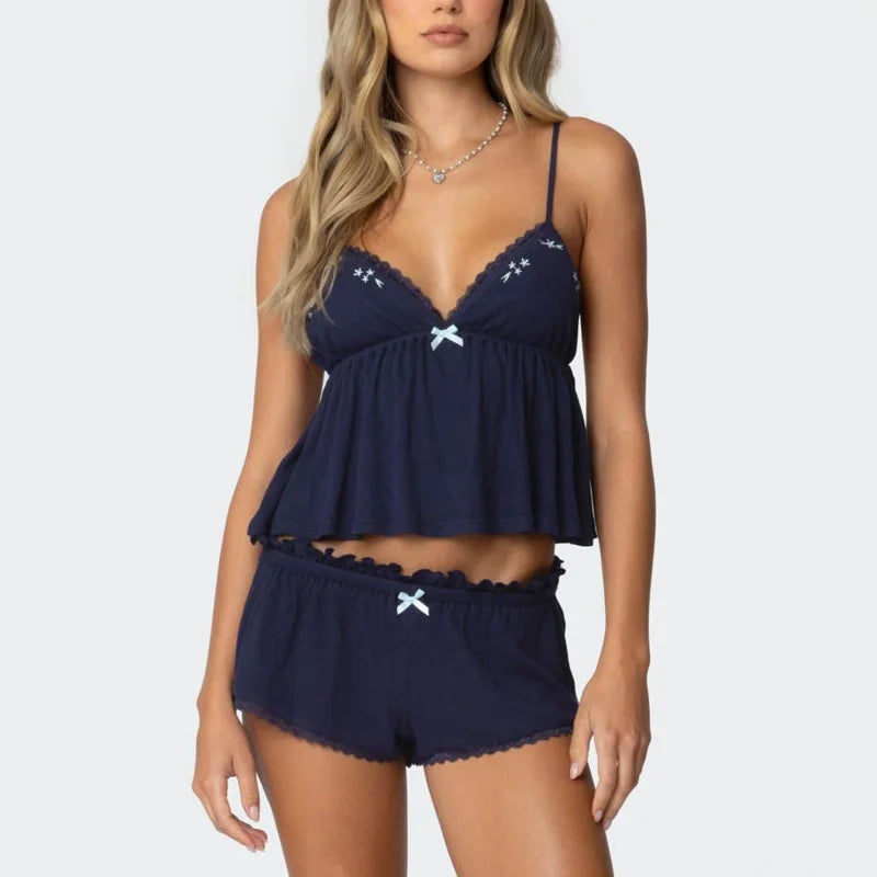 Lace Cami & Shorts Pajama Set