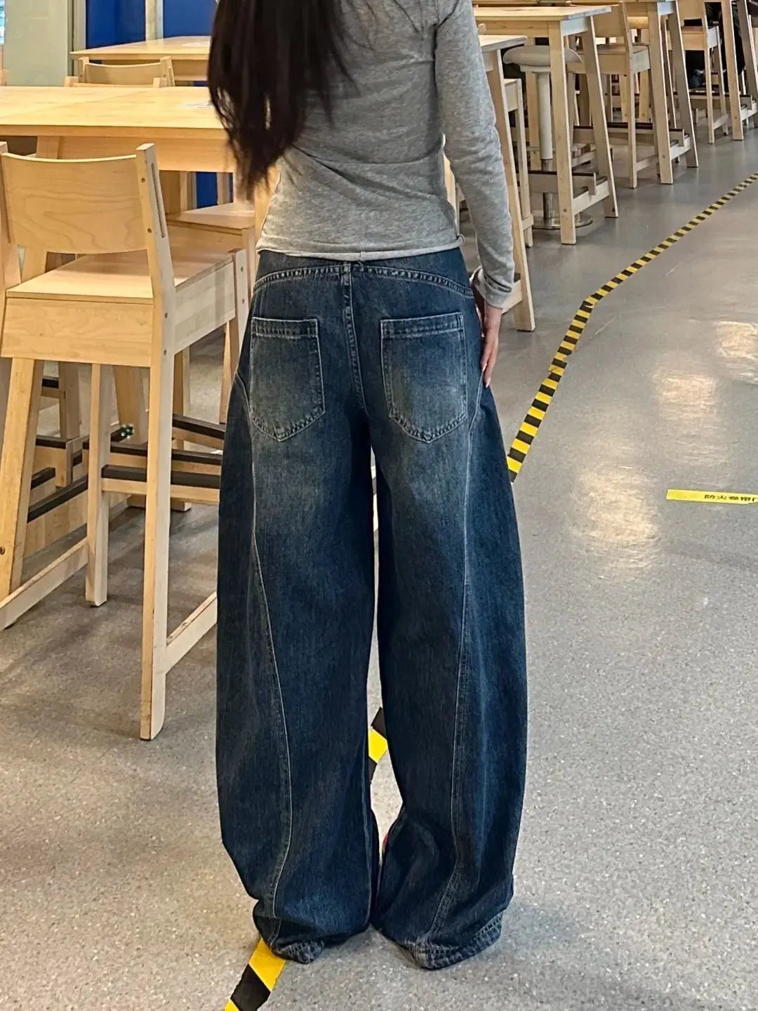 Washed Baggy Wide Leg Jeans