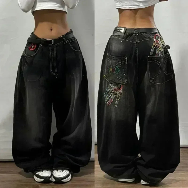Baggy Wide Leg Black Jeans