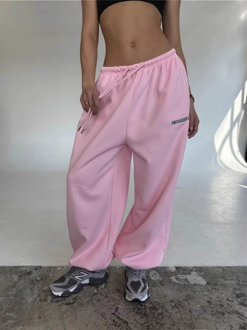 Black Oversized Wide Leg Joggers