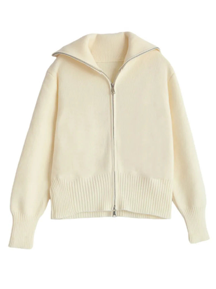 Korean Zipper Knit Cardigan