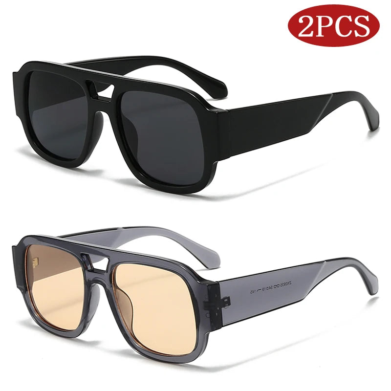 Candy Color Square Sunglasses — 2 Pack