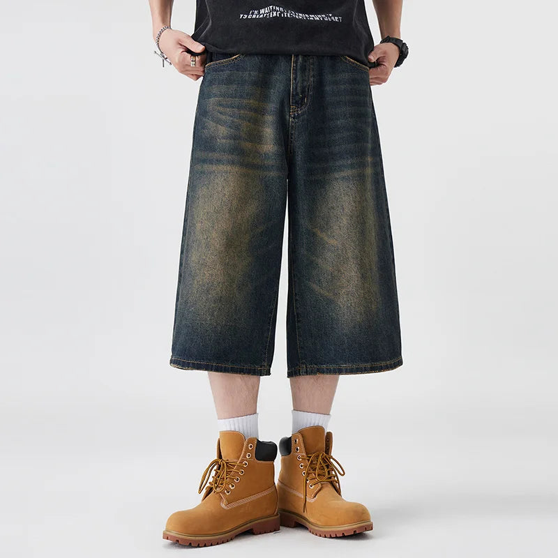 Loose Wide Leg Denim Shorts