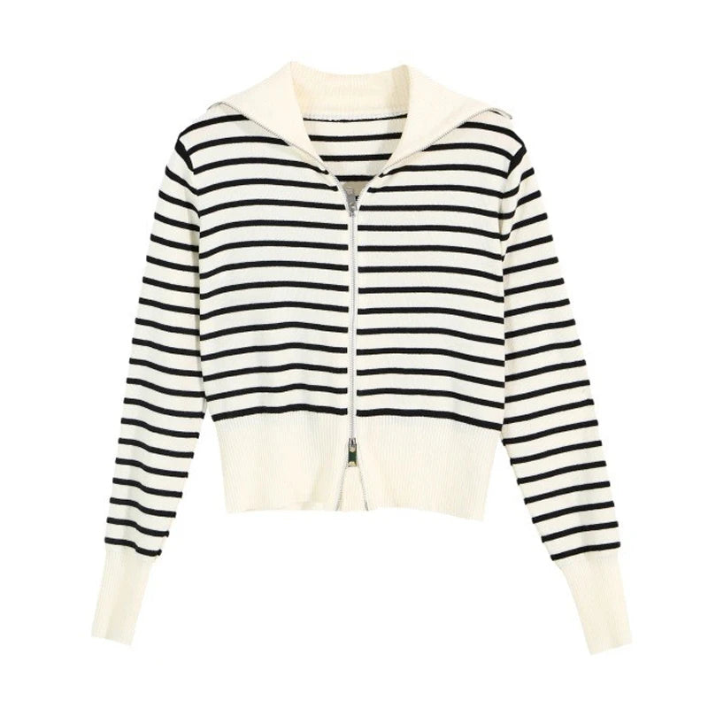 Korean Zipper Knit Cardigan