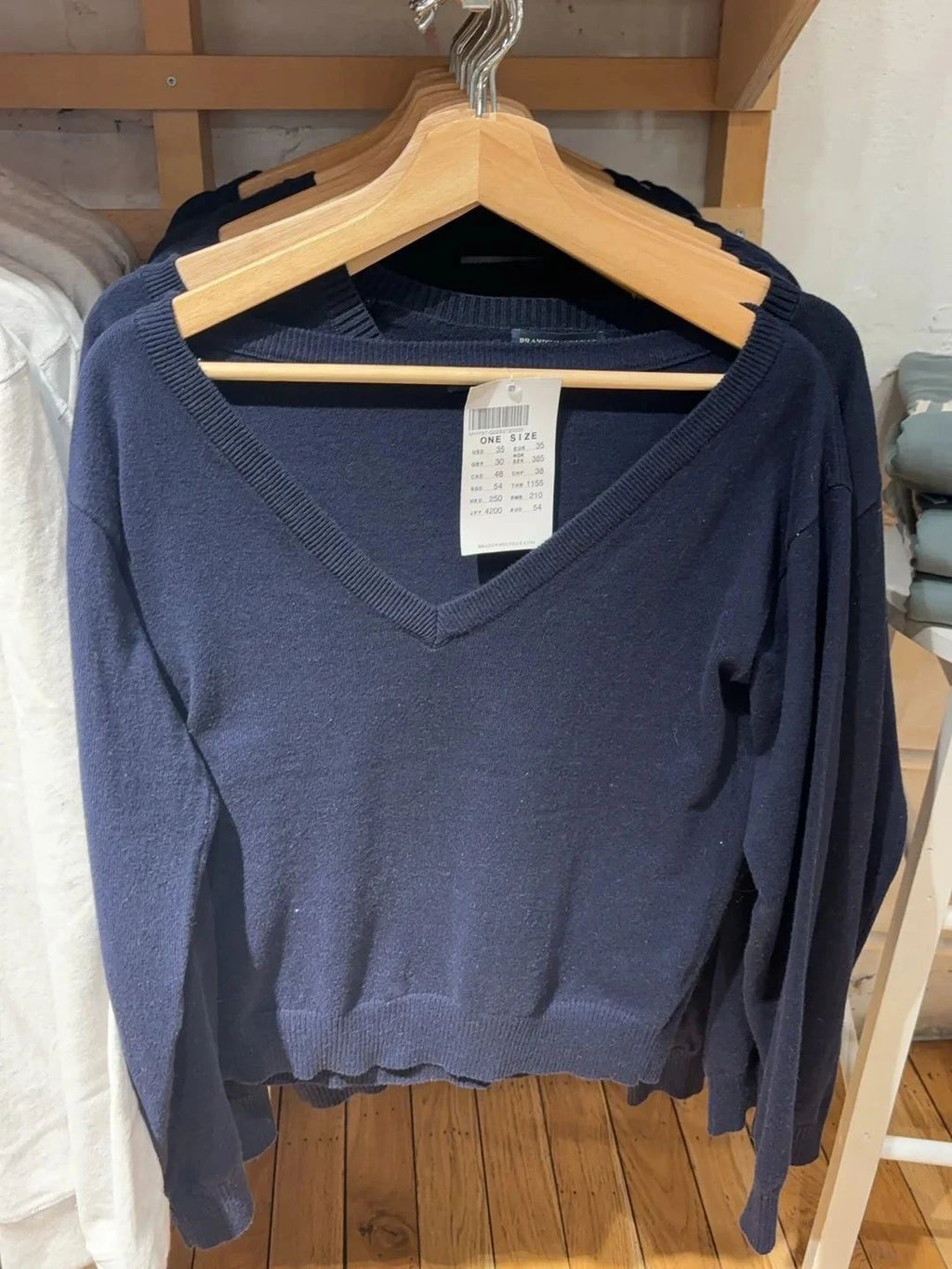 Vintage V-Neck Cotton Pullover Sweater